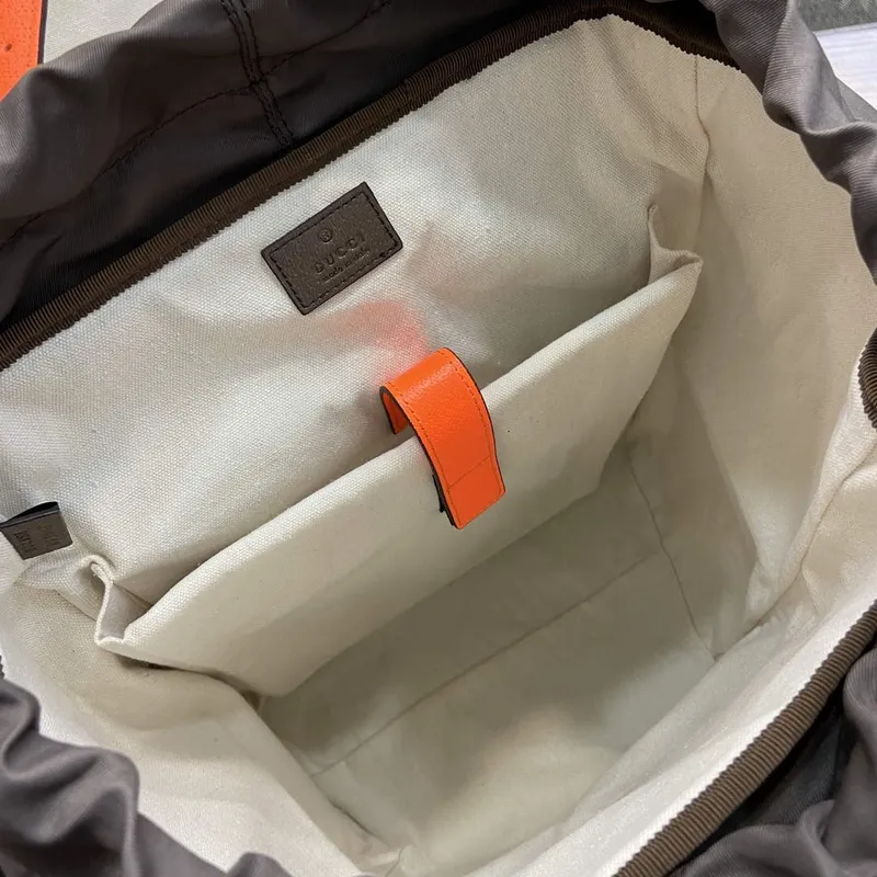 Gucci 598140 Ophidia GG Střední batoh Jasně oranžový