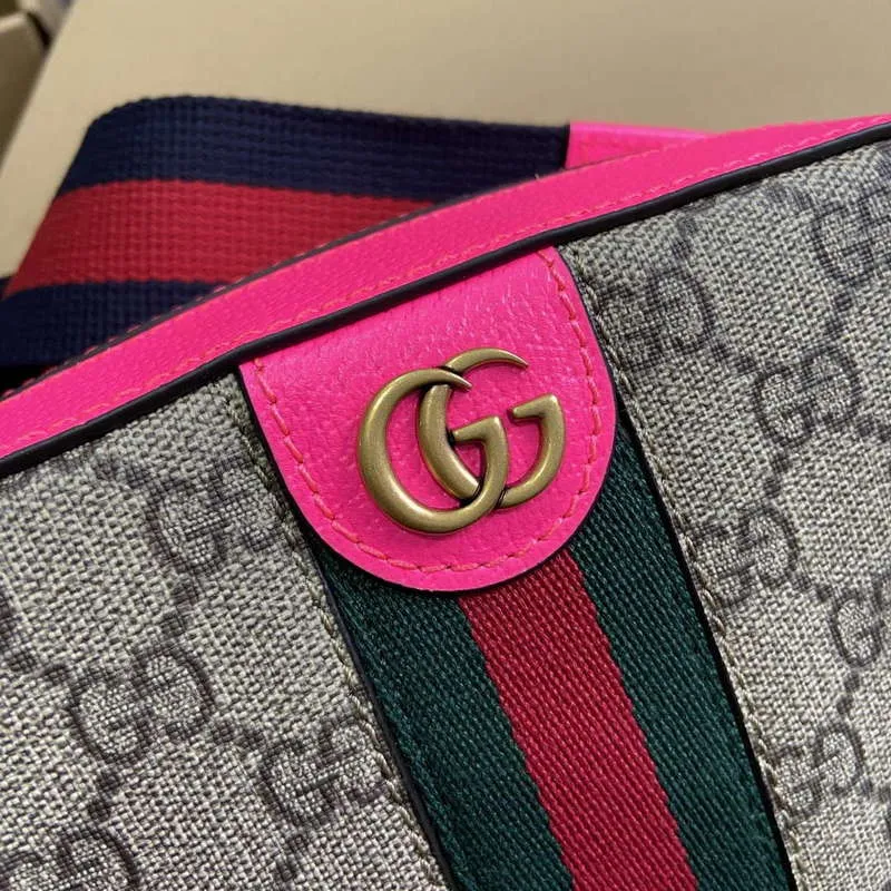 Gucci 752591 Ophidia GG Malá Křížová Taška Fuchsie