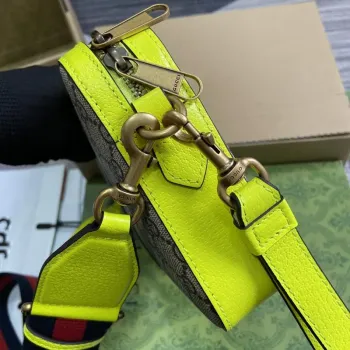 Gucci 699439 Ophidia GG Malá Krosbody Taška Fluorescenční žlutá