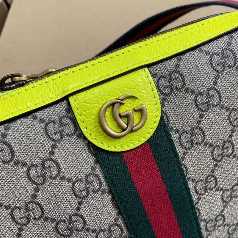 Gucci 699439 Ophidia GG Malá Krosbody Taška Fluorescenční žlutá