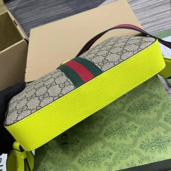 Gucci 699439 Ophidia GG Malá Krosbody Taška Fluorescenční žlutá