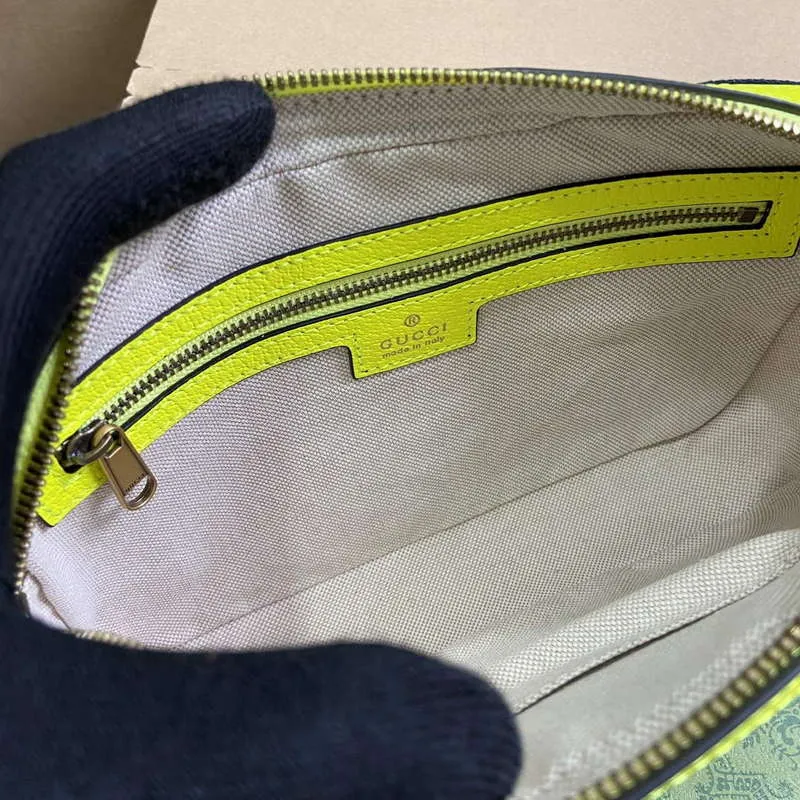 Gucci 699439 Ophidia GG Malá Krosbody Taška Fluorescenční žlutá