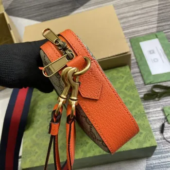 Gucci 699439 Ophidia GG Malá Krosbody Taška Jasně oranžová