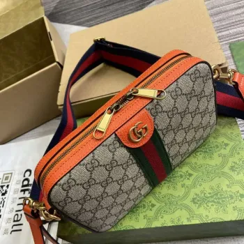 Gucci 699439 Ophidia GG Malá Krosbody Taška Jasně oranžová