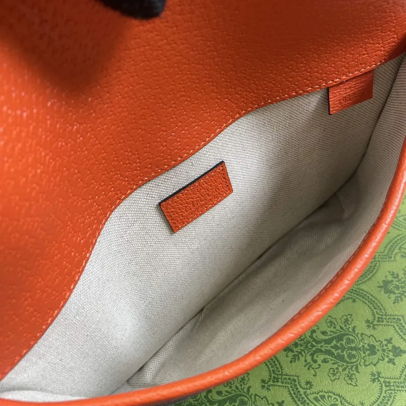 Gucci 752597 Ophidia GG Malá Pásková Taška Oranžová