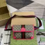 Gucci 752597 Ophidia GG Malá ledvinka Růžová červená