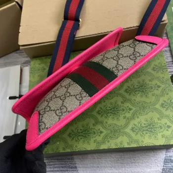 Gucci 752597 Ophidia GG Malá ledvinka Růžová červená