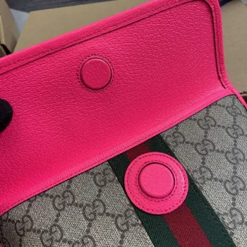 Gucci 752597 Ophidia GG Malá ledvinka Růžová červená