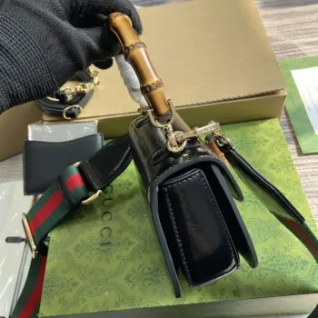 Gucci 786482 Gucci Bamboo 1947 Mini Taška s Horním Uchem Černá