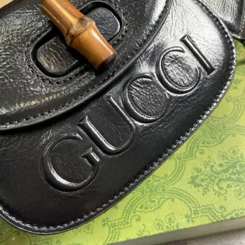 Gucci 786482 Gucci Bamboo 1947 Mini Taška s Horním Uchem Černá
