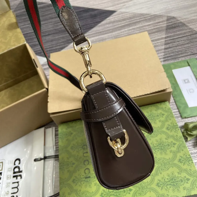 Gucci 786027 Gucci Luce Malá Kabelka přes Rameno Hnědá