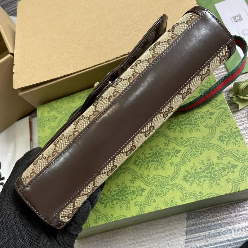 Gucci 786027 Gucci Luce Malá Kabelka přes Rameno Hnědá