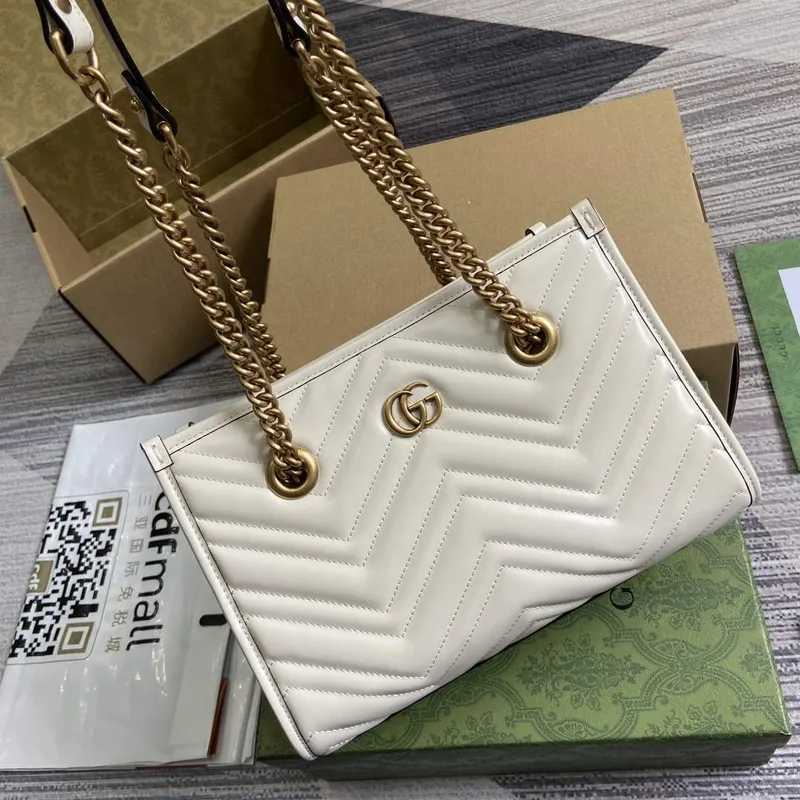 Gucci 779727 GG Marmont malá taška přes rameno bílá