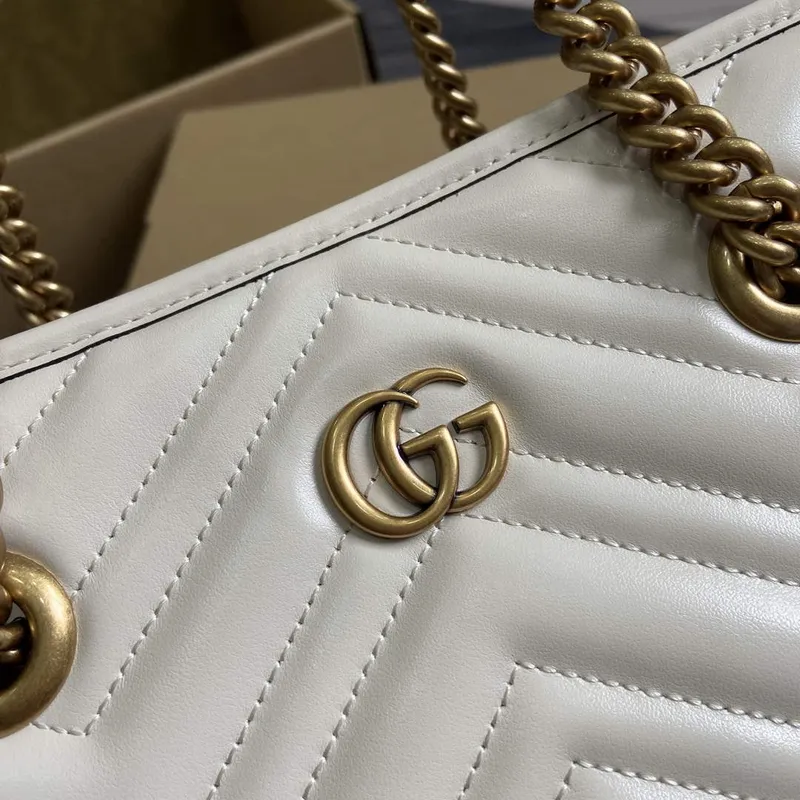 Gucci 779727 GG Marmont malá taška přes rameno bílá