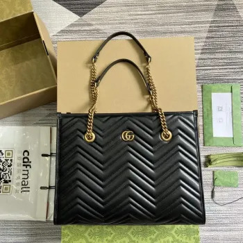Gucci 779724 GG Marmont Střední Taška přes Rameno Černá