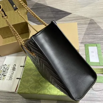 Gucci 779724 GG Marmont Střední Taška přes Rameno Černá