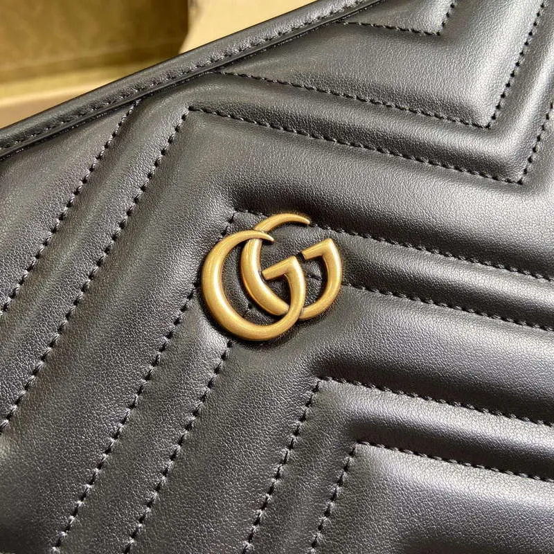 Gucci 779724 GG Marmont Střední Taška přes Rameno Černá
