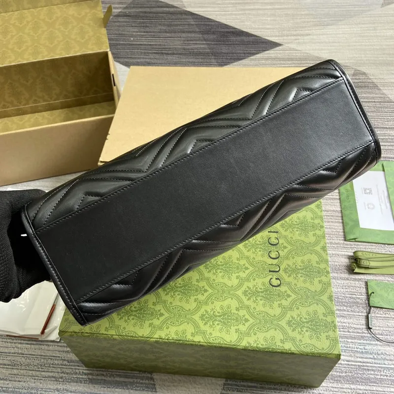 Gucci 779724 GG Marmont Střední Taška přes Rameno Černá