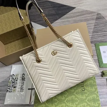Gucci 779724 GG Marmont Střední Tote Taška Bílá