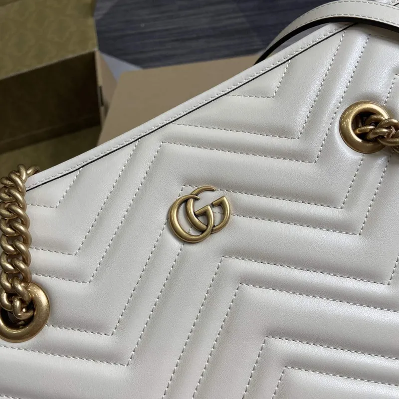 Gucci 779724 GG Marmont Střední Tote Taška Bílá