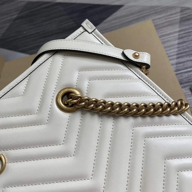 Gucci 779724 GG Marmont Střední Tote Taška Bílá