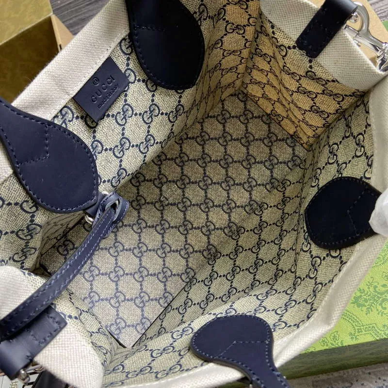 Gucci 772144 Mini Tote Bag s potiskem Gucci modrá