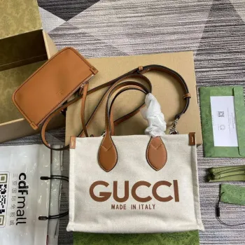 Gucci 772144 Mini Tote Bag s potiskem Gucci světle hnědá