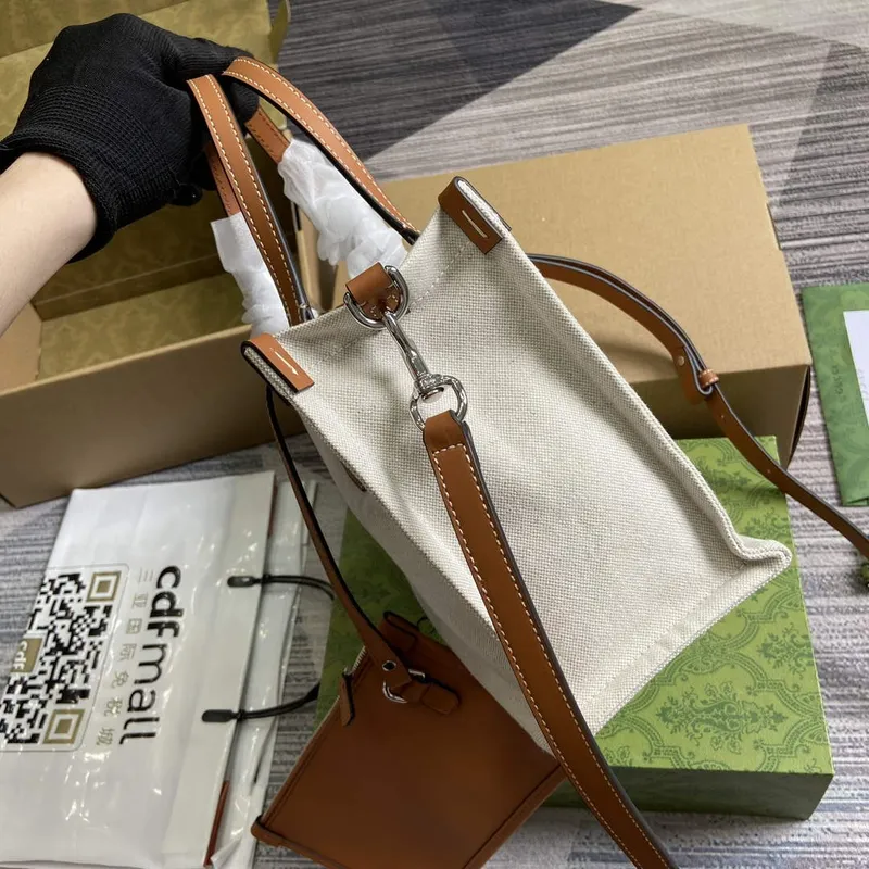 Gucci 772144 Mini Tote Bag s potiskem Gucci světle hnědá