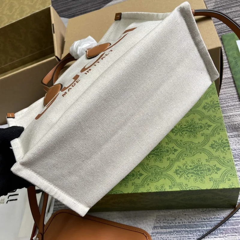 Gucci 772144 Mini Tote Bag s potiskem Gucci světle hnědá