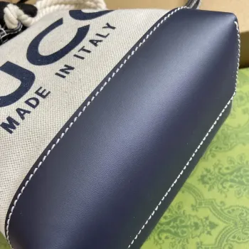 Gucci 777166 Mini Ramenní Taška S Gucci Potiskem Modrá