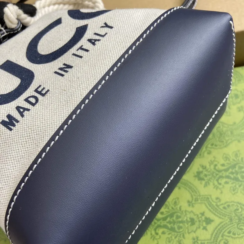 Gucci 777166 Mini Ramenní Taška S Gucci Potiskem Modrá