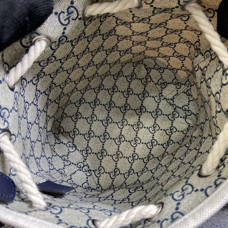 Gucci 777166 Mini Ramenní Taška S Gucci Potiskem Modrá