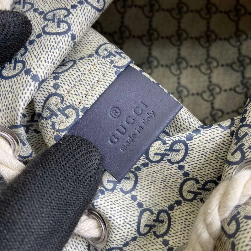 Gucci 777166 Mini Ramenní Taška S Gucci Potiskem Modrá