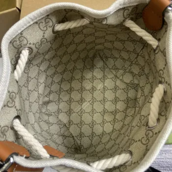 Gucci 777166 Mini Ramenní Taška S Gucci Potiskem Béžová