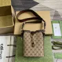 Gucci 782919 Originální GG Malá Kbelíková Taška Hnědá