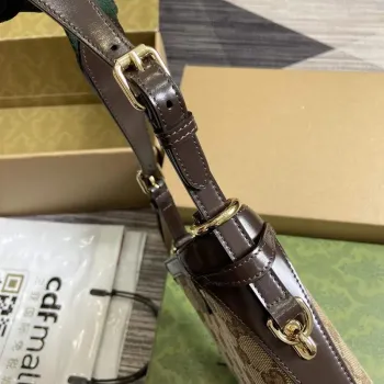 Gucci 782919 Originální GG Malá Kbelíková Taška Hnědá