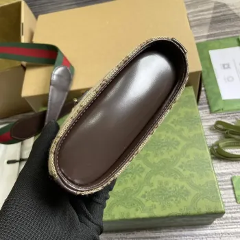 Gucci 782919 Originální GG Malá Kbelíková Taška Hnědá