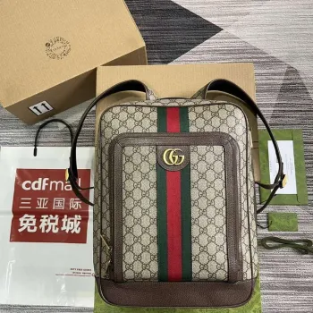 Gucci 745718 Ophidia GG Střední batoh Hnědý