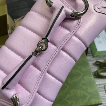 Gucci 764339 Gucci Horsebit Chain Malá Kabelka přes Rameno Symphony pudrová