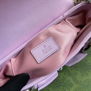 Gucci 764339 Gucci Horsebit Chain Malá Kabelka přes Rameno Symphony pudrová