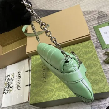 Gucci 764255 Gucci Horsebit Chain Střední Kabelka přes rameno Symphony zelená