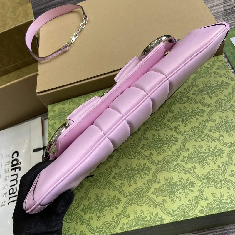 Gucci 764255 Gucci Horsebit Chain Střední kabelka přes rameno Symphony powder