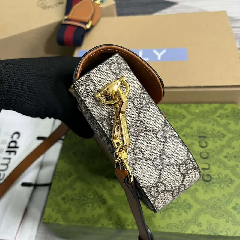 Gucci 658574 Gucci Horsebit 1955 Mini Taška Červený Tisk