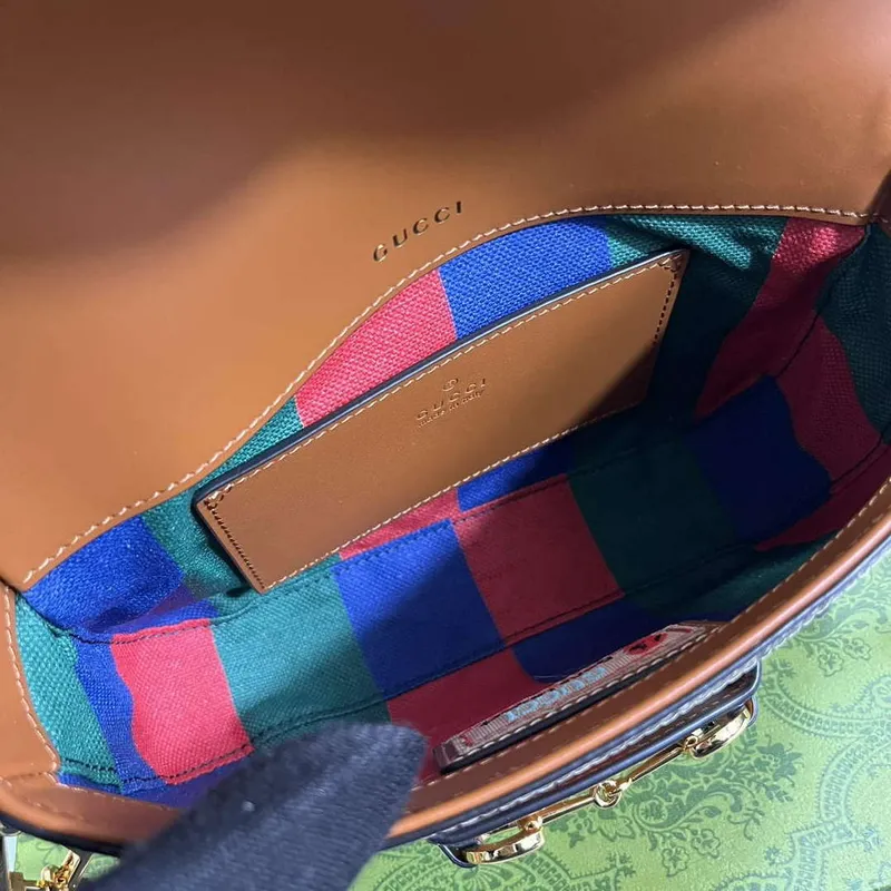 Gucci 658574 Gucci Horsebit 1955 Mini Taška Modrá