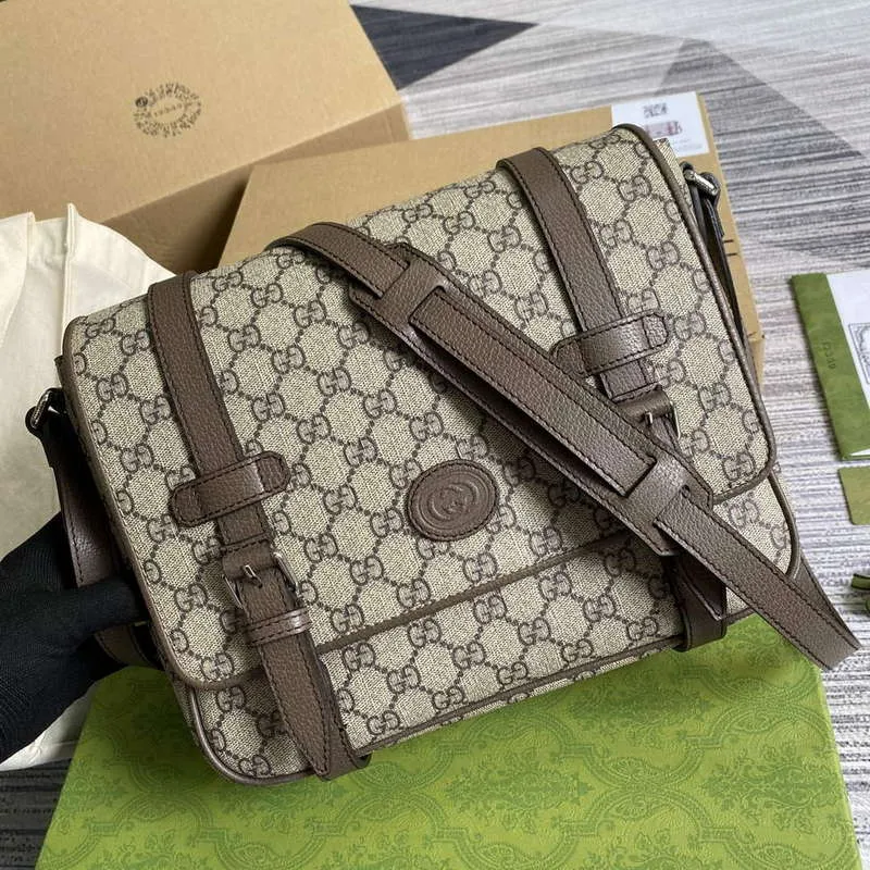 Gucci 658542 GG Messenger Bag Hnědá