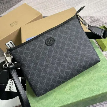 Gucci 726833 Messenger Bag s propleteným G černá