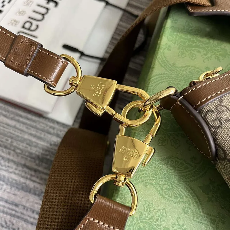 Gucci 726833 Messenger Bag s propleteným G Hnědá