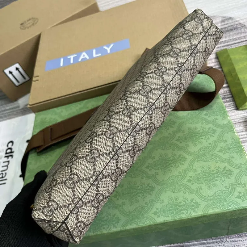 Gucci 726833 Messenger Bag s propleteným G Hnědá