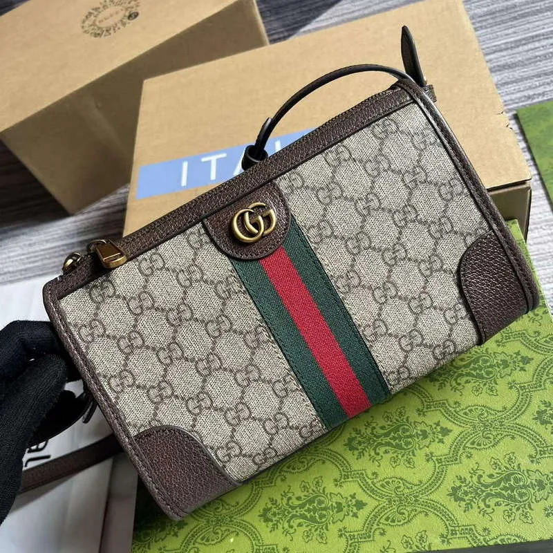 Gucci 752581 Ophidia GG Messenger Bag Hnědá