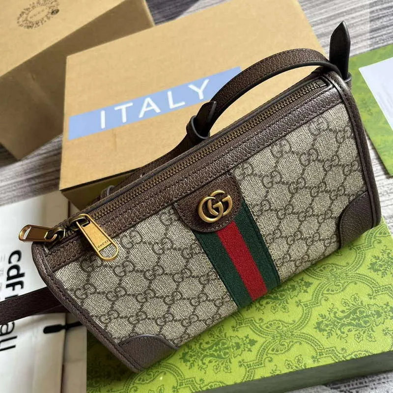 Gucci 752581 Ophidia GG Messenger Bag Hnědá
